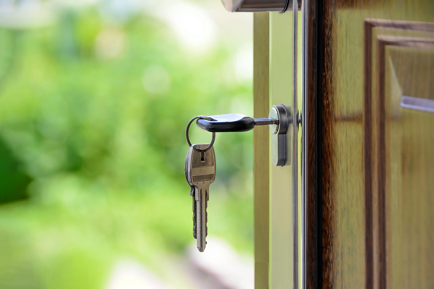 Key placed in door lock