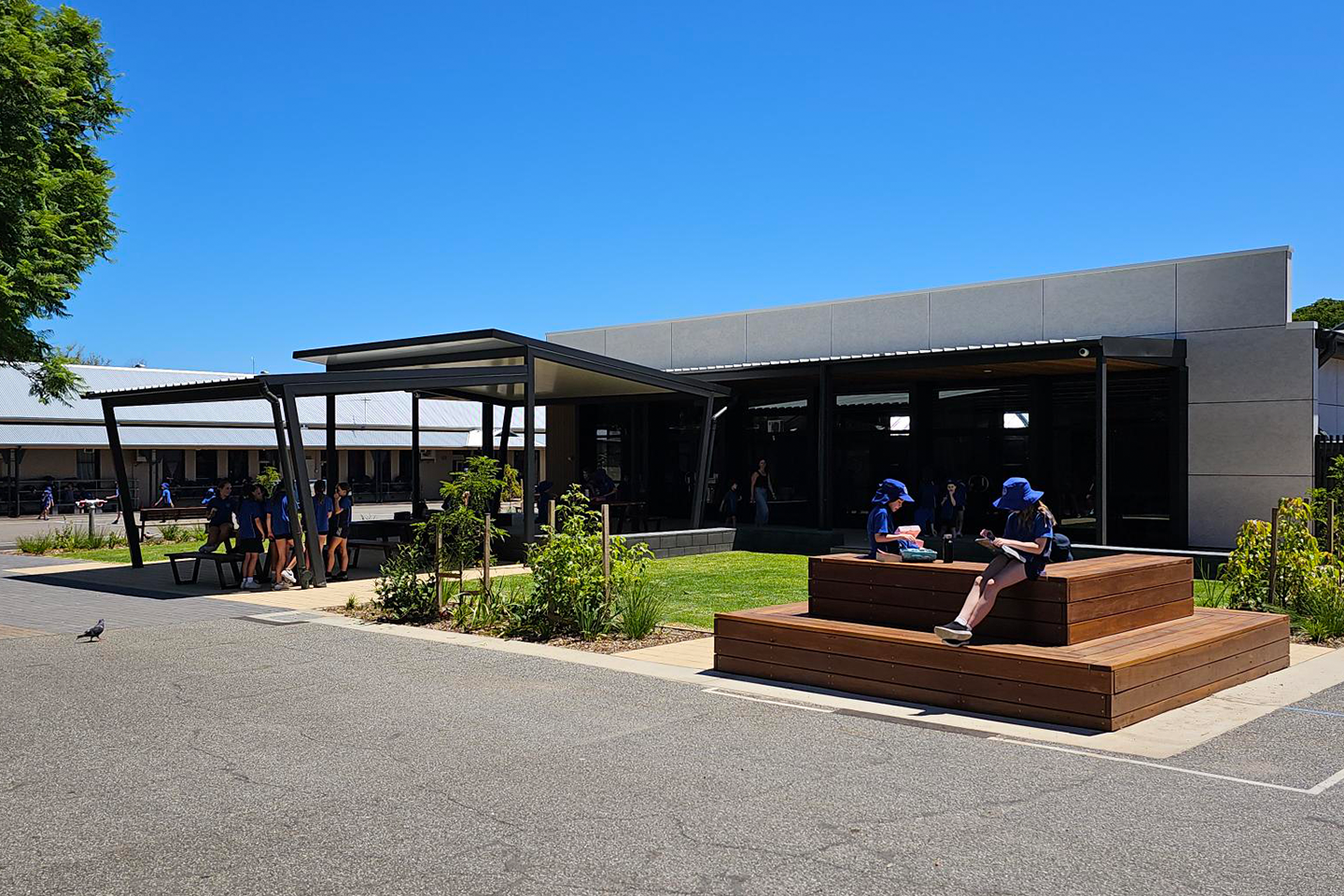 Photo of Westbourne Park Primary School students in new outdoor area