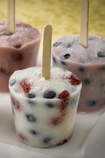 Fruit and yogurt iceblocks