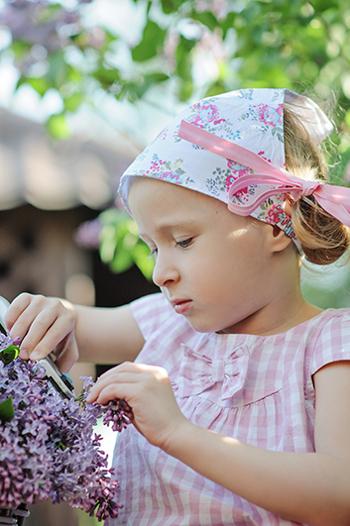 Young girl pruning