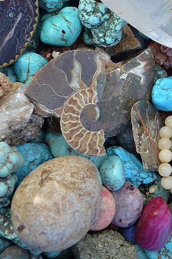 Different coloured and shaped stones