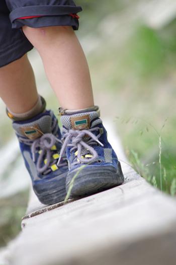 Child walking - view of there feet