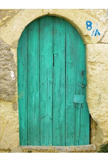 Mint coloured door