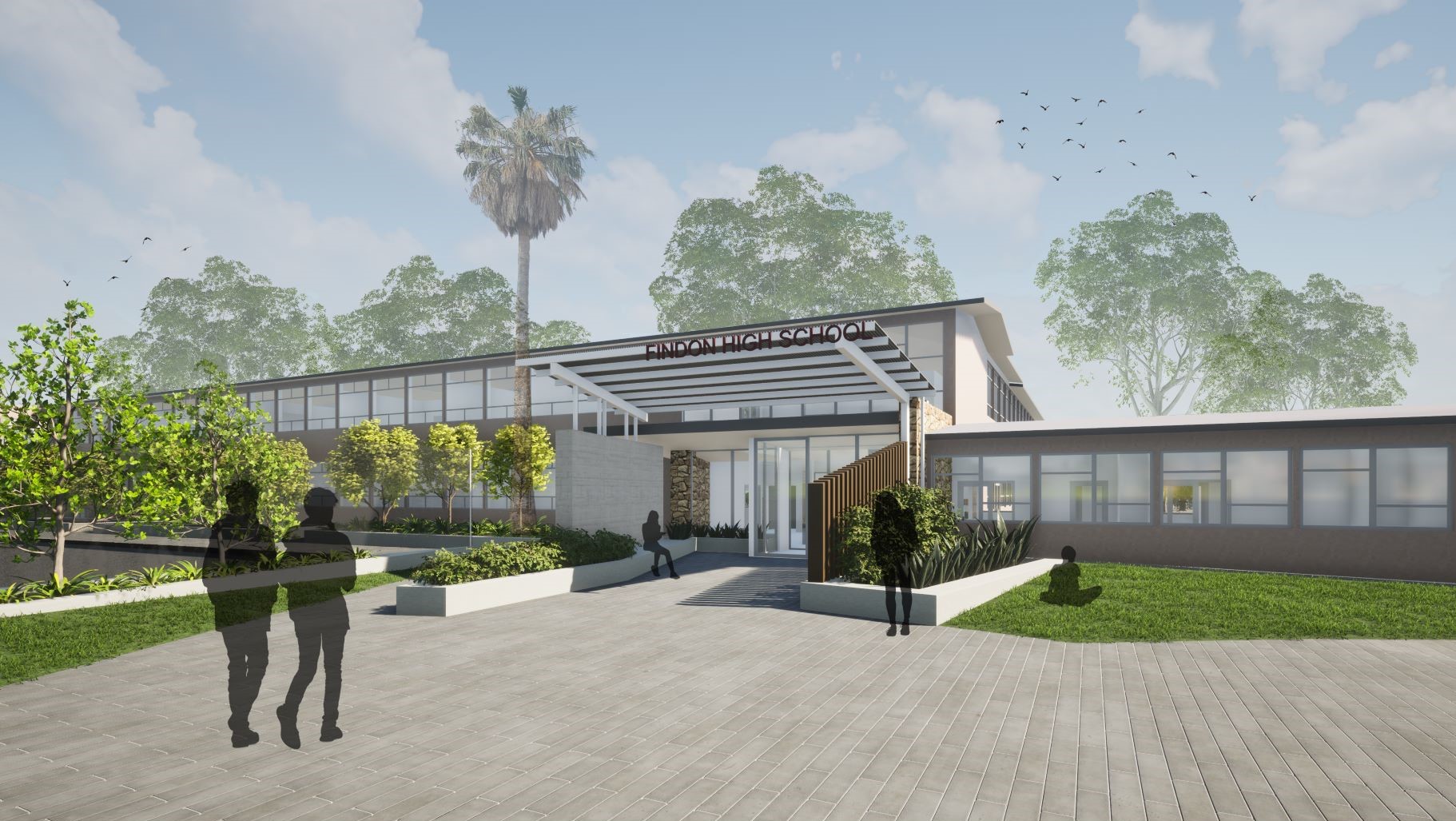Findon High School upgrade concept image of front entry