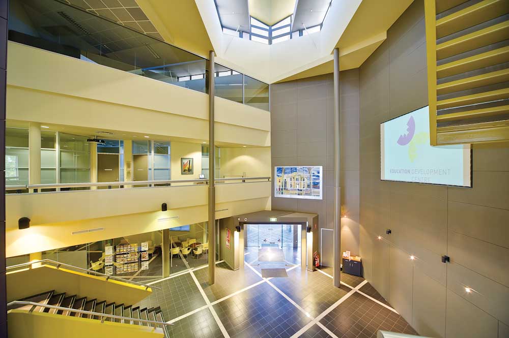 Education Development Centre entrance and staircase.