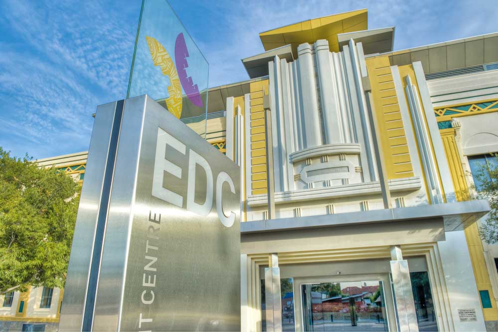 Education Development Centre front entrance and sign.