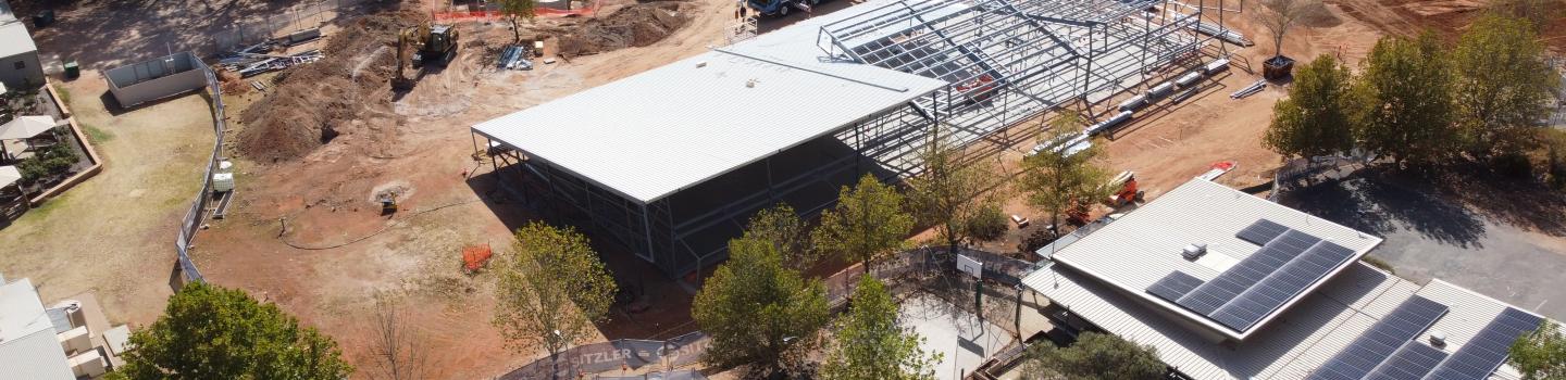 Overhead shot of Glossop High School construction