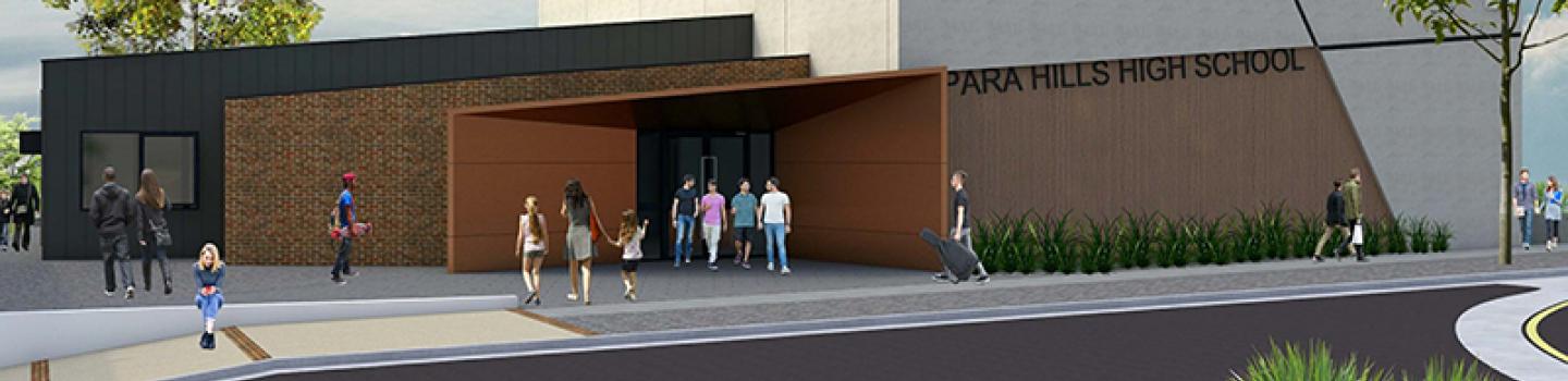 An artists' impression of the new Para Hills High School performing arts centre.