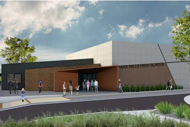 An artists' impression of the new Para Hills High School performing arts centre.
